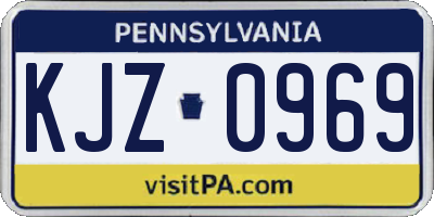 PA license plate KJZ0969