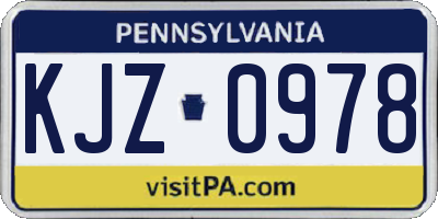 PA license plate KJZ0978