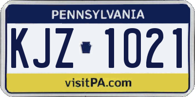 PA license plate KJZ1021