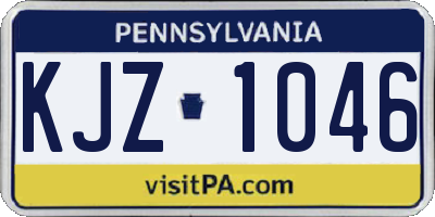 PA license plate KJZ1046