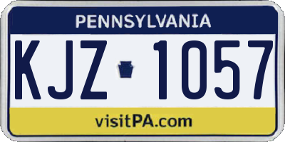 PA license plate KJZ1057