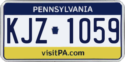 PA license plate KJZ1059