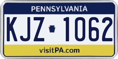 PA license plate KJZ1062