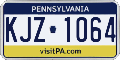PA license plate KJZ1064