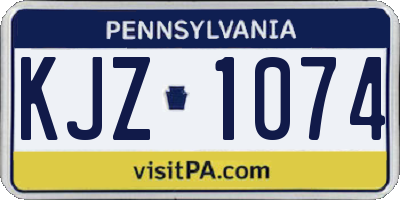 PA license plate KJZ1074
