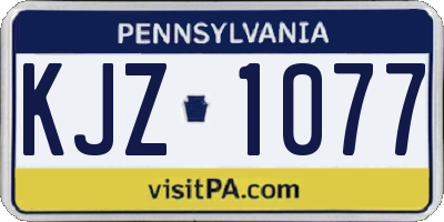 PA license plate KJZ1077