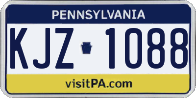 PA license plate KJZ1088