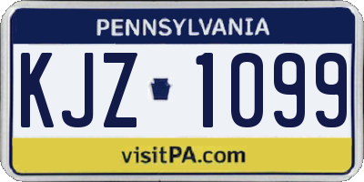PA license plate KJZ1099