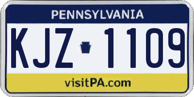 PA license plate KJZ1109