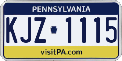 PA license plate KJZ1115