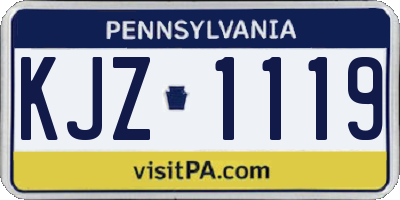PA license plate KJZ1119