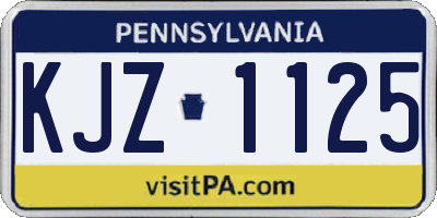PA license plate KJZ1125