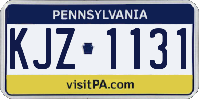 PA license plate KJZ1131