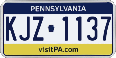 PA license plate KJZ1137