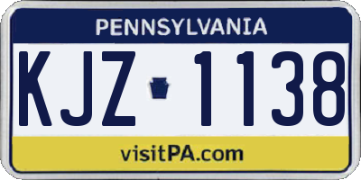 PA license plate KJZ1138