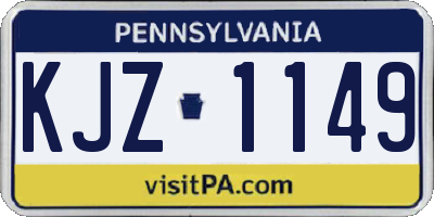 PA license plate KJZ1149