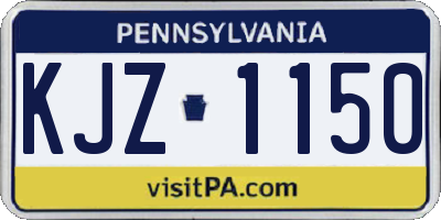 PA license plate KJZ1150