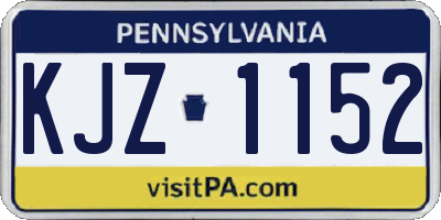 PA license plate KJZ1152
