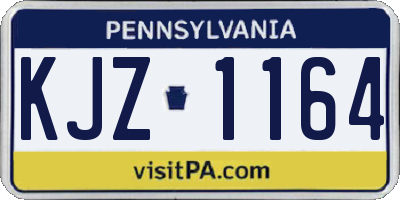 PA license plate KJZ1164