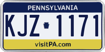 PA license plate KJZ1171