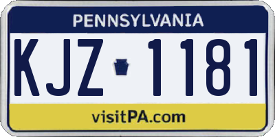 PA license plate KJZ1181