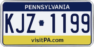PA license plate KJZ1199