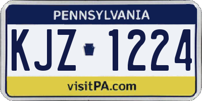 PA license plate KJZ1224