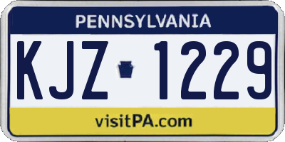 PA license plate KJZ1229
