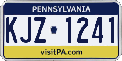 PA license plate KJZ1241