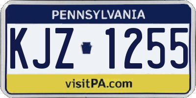 PA license plate KJZ1255