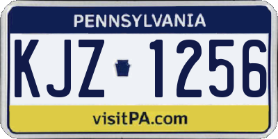 PA license plate KJZ1256