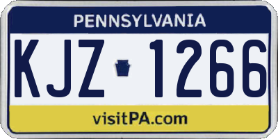 PA license plate KJZ1266