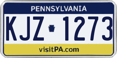 PA license plate KJZ1273