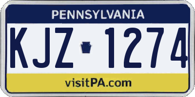 PA license plate KJZ1274