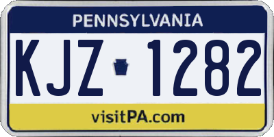 PA license plate KJZ1282