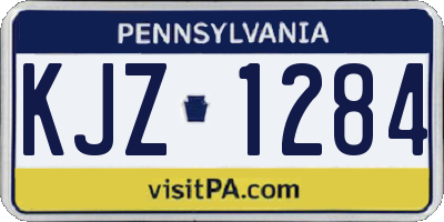 PA license plate KJZ1284