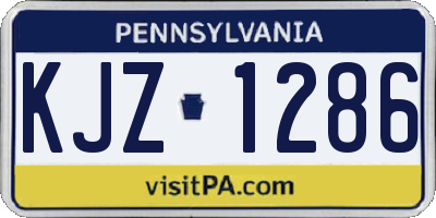 PA license plate KJZ1286