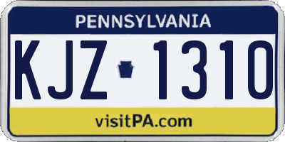 PA license plate KJZ1310