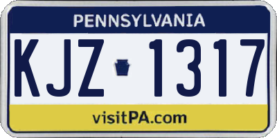 PA license plate KJZ1317
