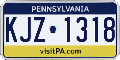 PA license plate KJZ1318