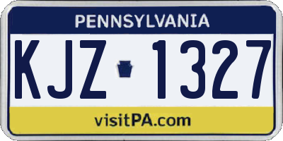 PA license plate KJZ1327