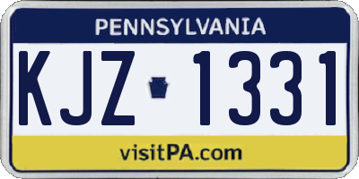 PA license plate KJZ1331