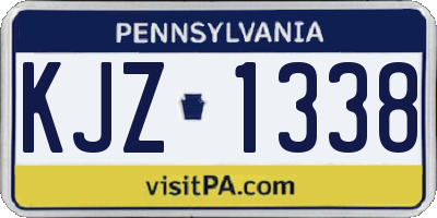 PA license plate KJZ1338