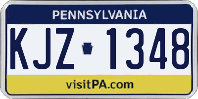 PA license plate KJZ1348