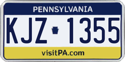 PA license plate KJZ1355
