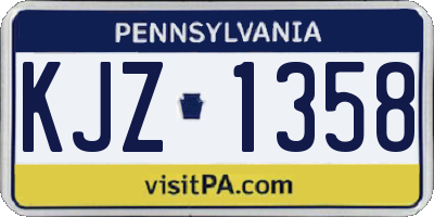 PA license plate KJZ1358