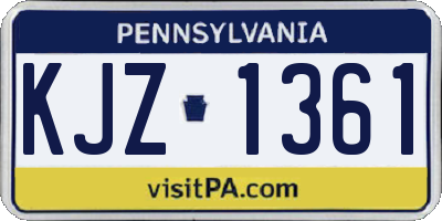 PA license plate KJZ1361