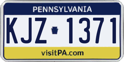 PA license plate KJZ1371