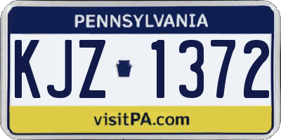 PA license plate KJZ1372