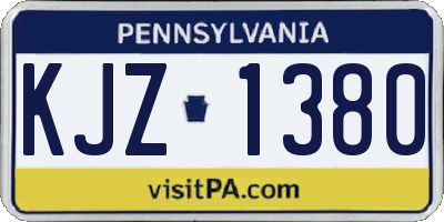 PA license plate KJZ1380